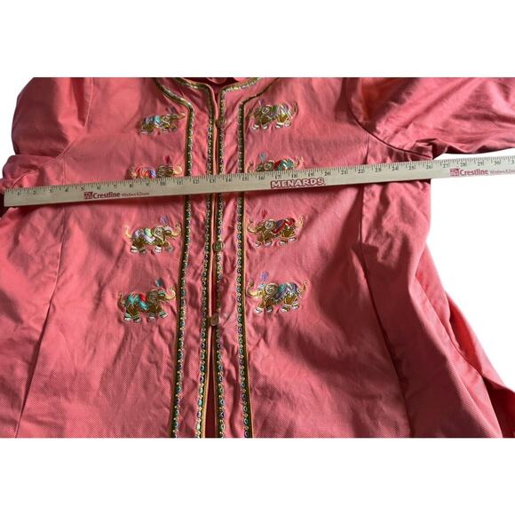 Bob Mackie 3X FLAW Wearable Art Kimono Jacket Woman Embroidery Elephant READ - Picture 7 of 14